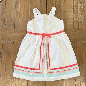 Janie and jack coral and aqua striped white sundress